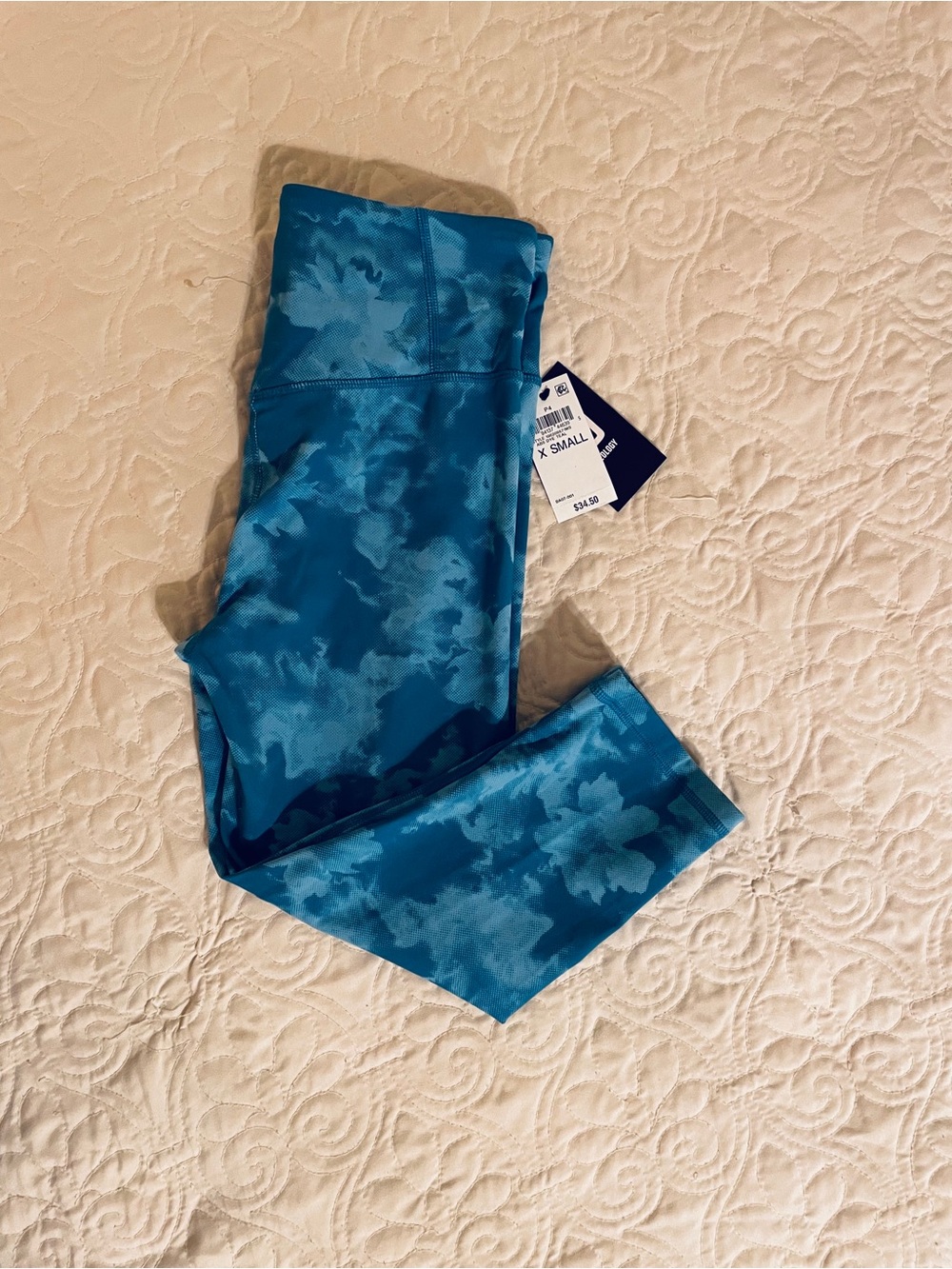 Ideology Teal Printed Women’s Capri Leggings